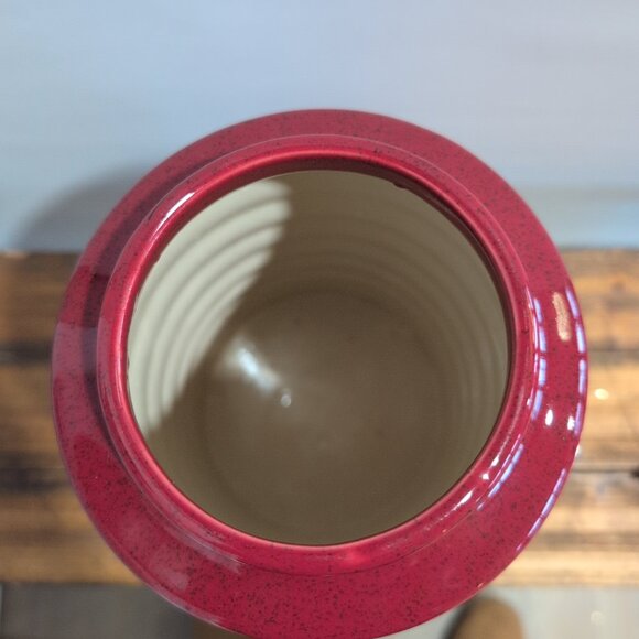 Pier One Ribbed Red W/ Black Speckles Canister W/ Lid Replacement For Set - Picture 8 of 14